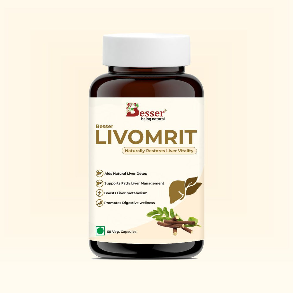 Besser LIVOMRIT | Liver Detox & Fatty Liver Support | Boosts Metabolism & Digestive Wellness | 60 Veg Capsules
