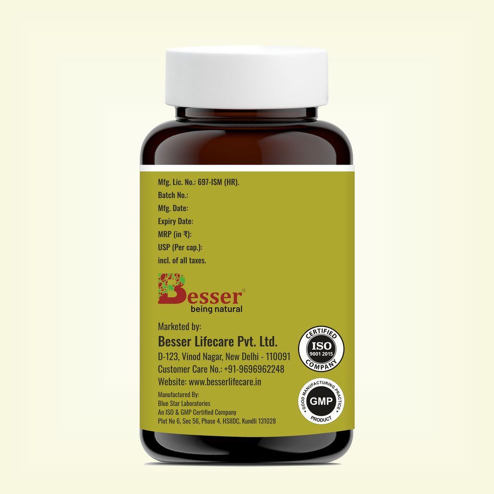 Besser Ojas Daily – Daily Dose of Natural Strength & Vitality | Ayurvedic Wellness Capsules for Energy, Immunity, Mental Clarity & Stress Management | 60 Veg Capsules
